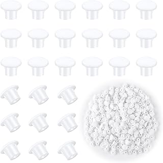 VFANDV 400 Pièces Cache Trou Meuble Blanc, 5mm Bouchons Cache-Trou en Plastique pour Trous de Perçage Caches pour Vis Meubles Cache-vis Ronds pour Meuble Étagères Armoires