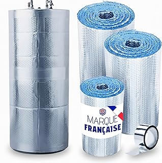 ISOSTARK - ISOLANT BALLON EAU CHAUDE | Housse pour ballon d’eau chaude jusqu’à 300L | Isolation thermique 4 couches premium | Auto-Adhésive Installation rapide | Avec Ruban isolant