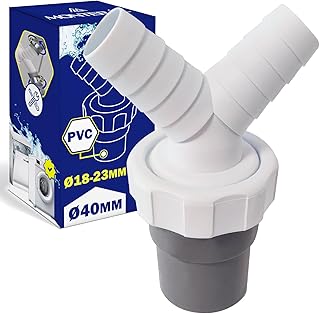 Adaptateur en Y pour Double Evacuation Machine a Laver et Tuyau Evacuation Lave Vaisselle avec Sortie pour Tuyau Ø40 mm et Entrée Ø18-23 mm - Garantie de 10 Ans - MONTERAL