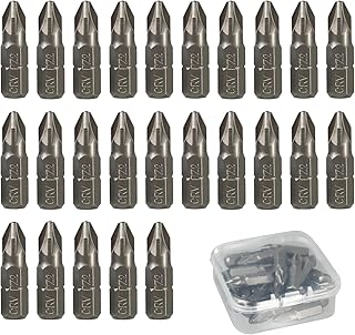 Coffret de 25 Embouts 25mm – Embouts de Vissage en Acier Chrome Vanadium, bit, Compatible avec Visseuses et Perceuses, Idéal pour Bricolage, Réparations et Travaux Domestiques (PZ2)