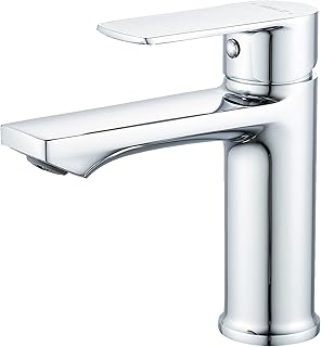 BELZ Mitigeur Lavabo Salle de Bain– Robinet Monocommande, Économie d’Eau et d’Énergie, avec Bec Hauteur 96 mm, Installation Facile, G 3/8 Robinetterie,Chromé