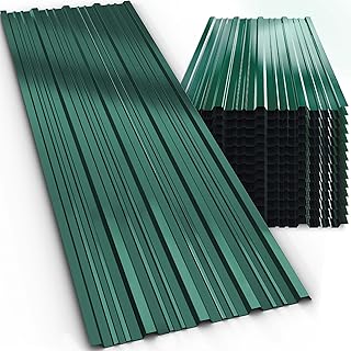 GARDEBRUK® 14x Tôles de bardage 110x46cm = 7m² galvanisé résistant intempéries tôle ondulée trapézoïdale profilée toit mur abri de jardin vert