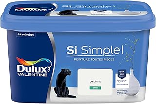 Dulux Valentine Peinture Si Simple Peinture Intérieure Toutes Pièces - Peinture Mur et Plafond, Porte et Plinthe - Couleur : Le Blanc Satin - 2,5 L