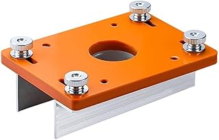 Base de défonceuse en aluminium avec système de gabarit de rainurage et fixation de bordure, guide de fixation pour débroussailleuse de 65 mm pour projets de chanfreinage, rainurage et menuiserie